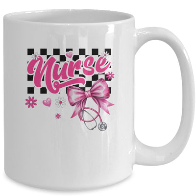 Coquette Bow Floral Nurse Life Stethoscope Nursing School Mug | teecentury