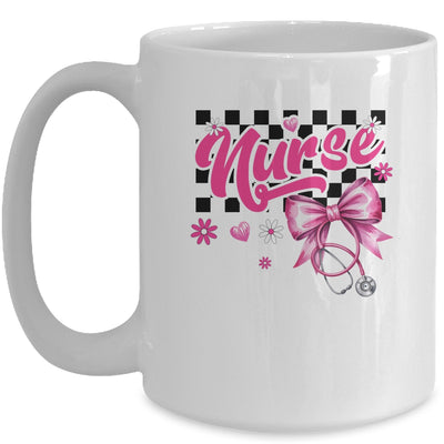 Coquette Bow Floral Nurse Life Stethoscope Nursing School Mug | teecentury