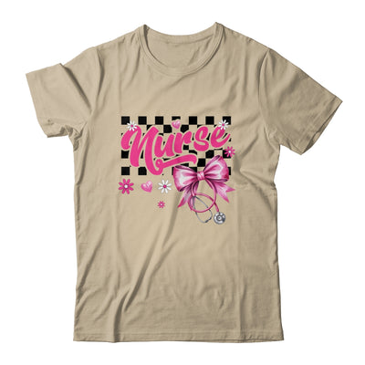 Coquette Bow Floral Nurse Life Stethoscope Nursing School Shirt & Tank Top | teecentury