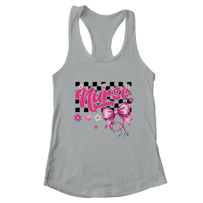 Coquette Bow Floral Nurse Life Stethoscope Nursing School Shirt & Tank Top | teecentury
