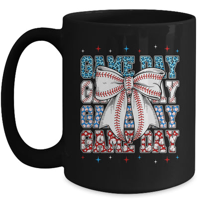 Coquette Bow Game Day Baseball Softball Funny Cheer Mom Mug | teecentury