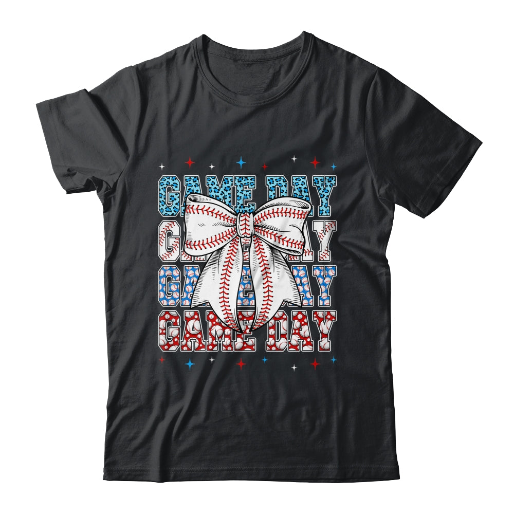 Coquette Bow Game Day Baseball Softball Funny Cheer Mom Shirt & Tank Top | teecentury
