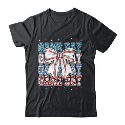 Coquette Bow Game Day Baseball Softball Funny Cheer Mom Shirt & Tank Top | teecentury