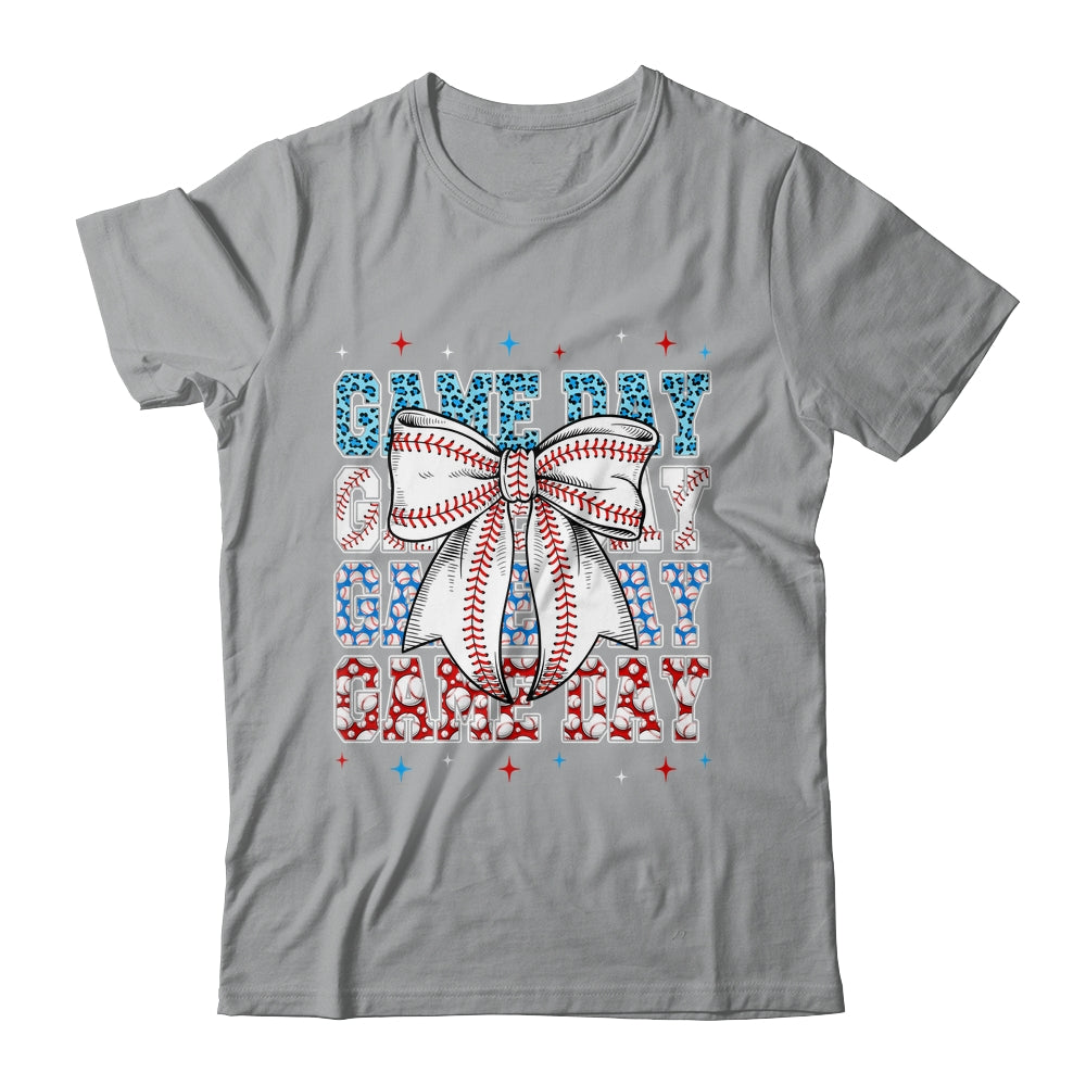 Coquette Bow Game Day Baseball Softball Funny Cheer Mom Shirt & Tank Top | teecentury