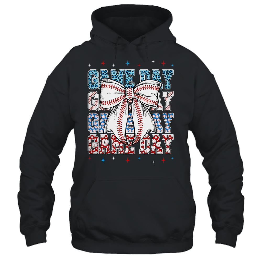 Coquette Bow Game Day Baseball Softball Funny Cheer Mom Shirt & Tank Top | teecentury