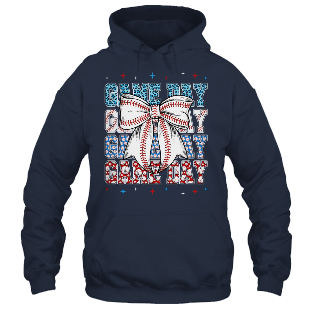 Coquette Bow Game Day Baseball Softball Funny Cheer Mom Shirt & Tank Top | teecentury