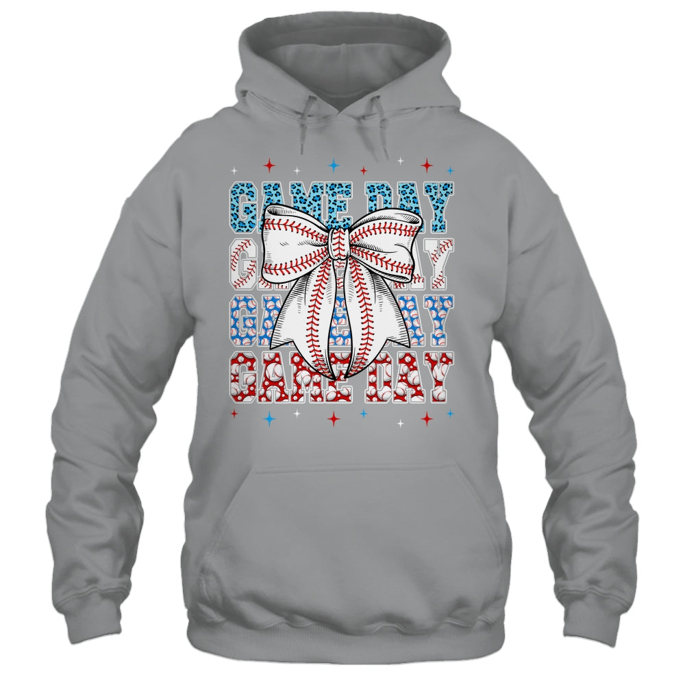 Coquette Bow Game Day Baseball Softball Funny Cheer Mom Shirt & Tank Top | teecentury