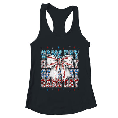Coquette Bow Game Day Baseball Softball Funny Cheer Mom Shirt & Tank Top | teecentury