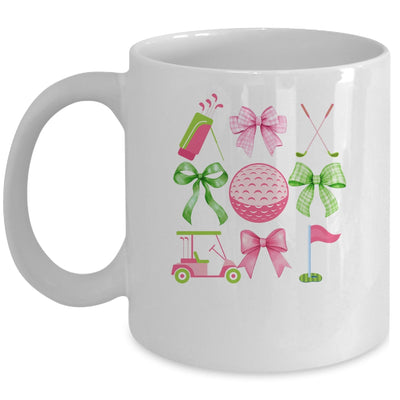 Coquette Bow Golf Cart Game Day Golfing Golfer Golf Lover Mug | teecentury