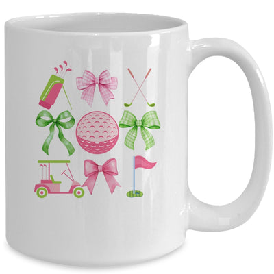 Coquette Bow Golf Cart Game Day Golfing Golfer Golf Lover Mug | teecentury