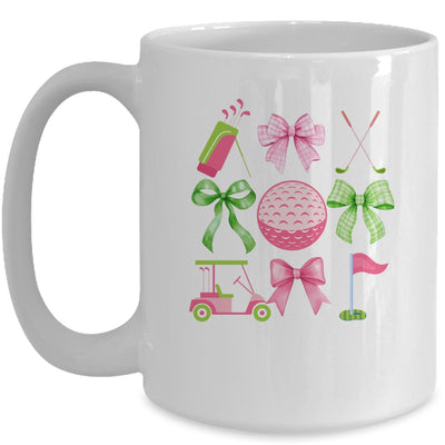 Coquette Bow Golf Cart Game Day Golfing Golfer Golf Lover Mug | teecentury