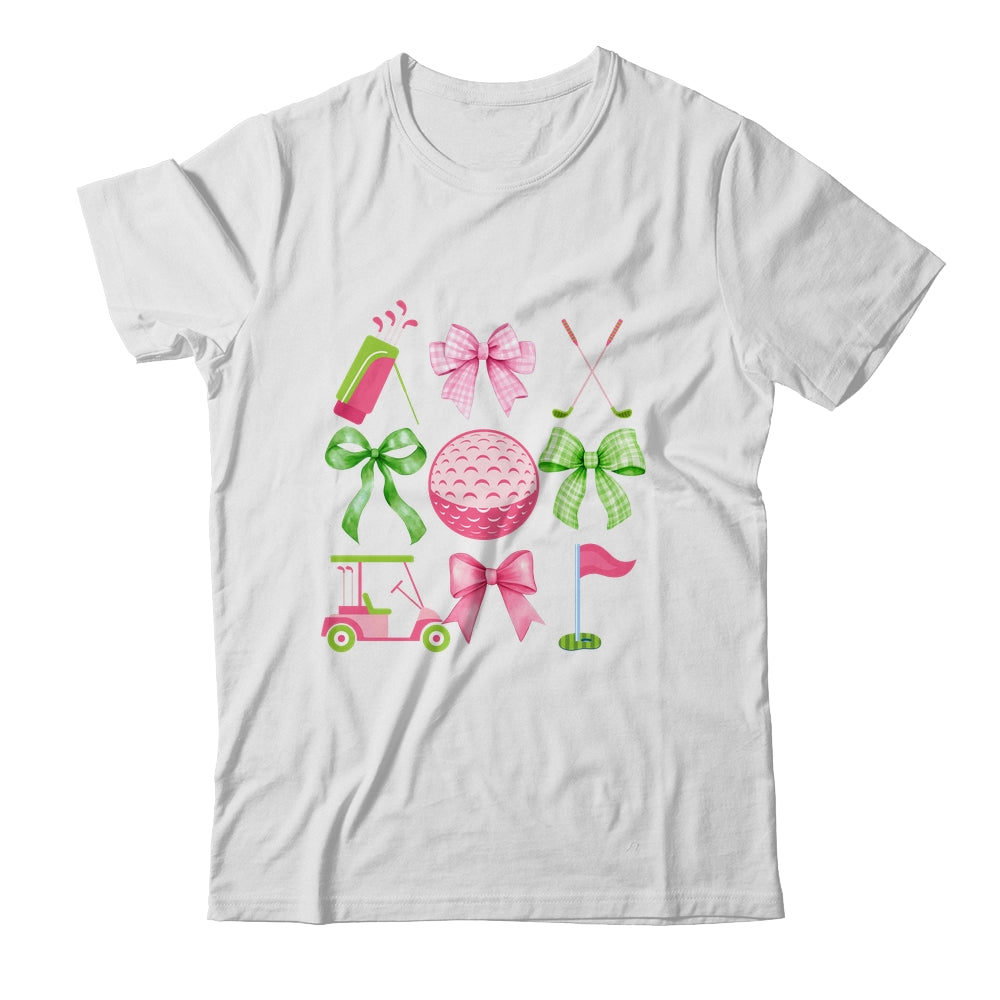 Coquette Bow Golf Cart Game Day Golfing Golfer Golf Lover Shirt & Tank Top | teecentury