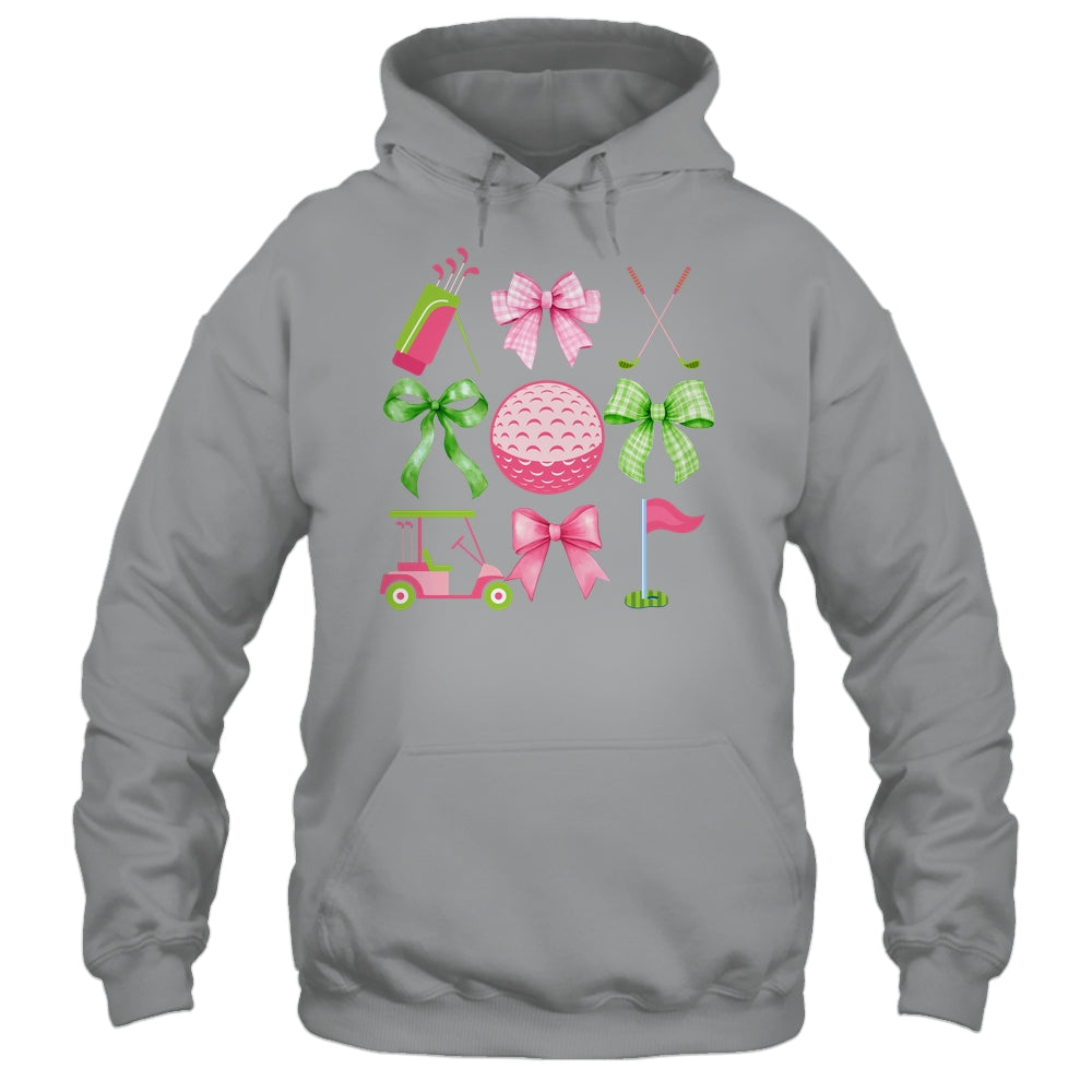 Coquette Bow Golf Cart Game Day Golfing Golfer Golf Lover Shirt & Tank Top | teecentury