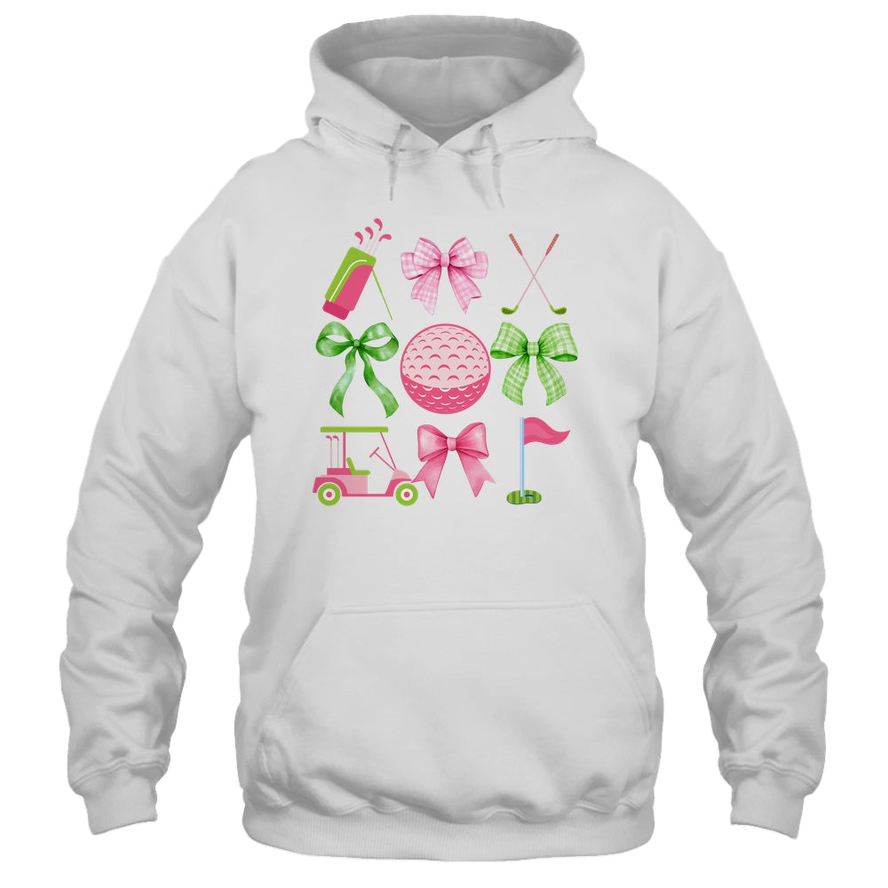 Coquette Bow Golf Cart Game Day Golfing Golfer Golf Lover Shirt & Tank Top | teecentury