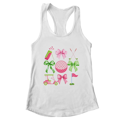 Coquette Bow Golf Cart Game Day Golfing Golfer Golf Lover Shirt & Tank Top | teecentury