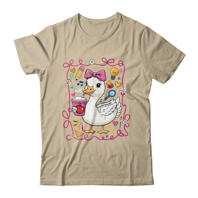 Coquette Bow Goose Teacher Preppy Floral Back To School Shirt & Hoodie | teecentury