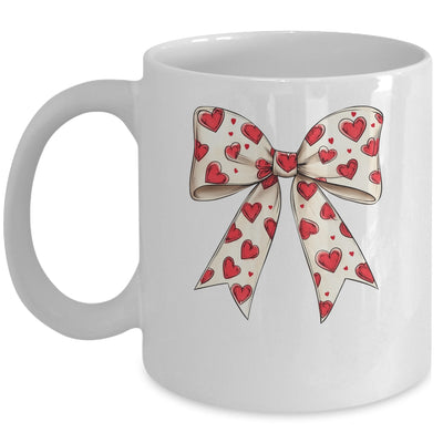 Coquette Bow Heart Valentine Bow Design Women Girls Mug | teecentury