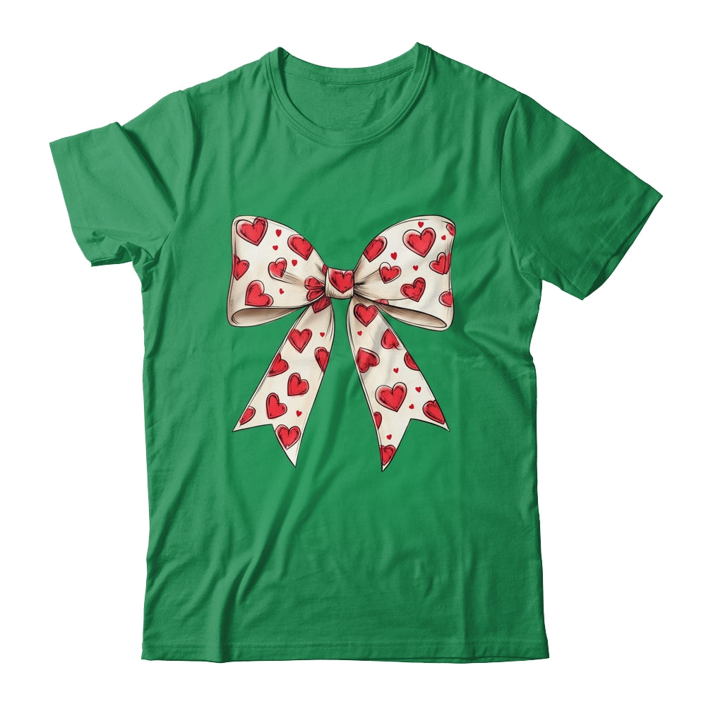 Coquette Bow Heart Valentine Bow Design Women Girls Shirt & Sweatshirt | teecentury