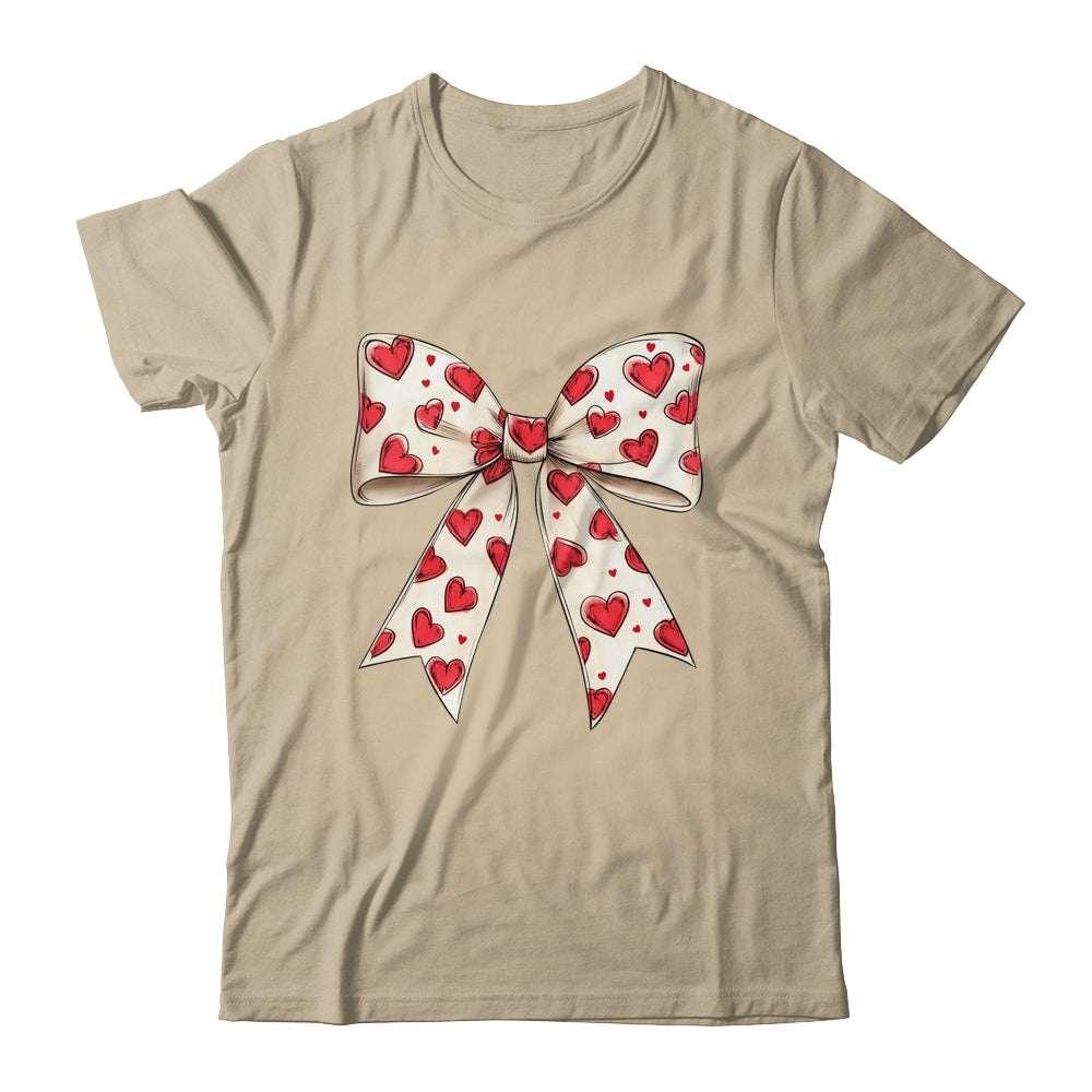 Coquette Bow Heart Valentine Bow Design Women Girls Shirt & Sweatshirt | teecentury