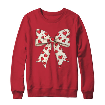 Coquette Bow Heart Valentine Bow Design Women Girls Shirt & Sweatshirt | teecentury