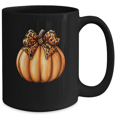 Coquette Bow Leopard Pumpkin Thanksgiving Rustic Fall Women Mug | teecentury