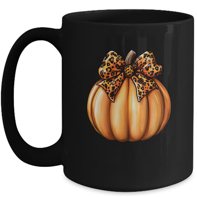 Coquette Bow Leopard Pumpkin Thanksgiving Rustic Fall Women Mug | teecentury