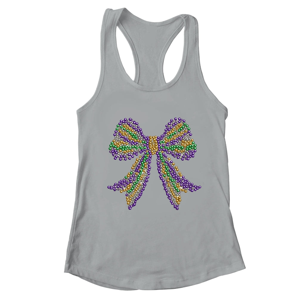 Coquette Bow Mardi Gras Festival Carnival Beads Girls Women Shirt & Tank Top | teecentury