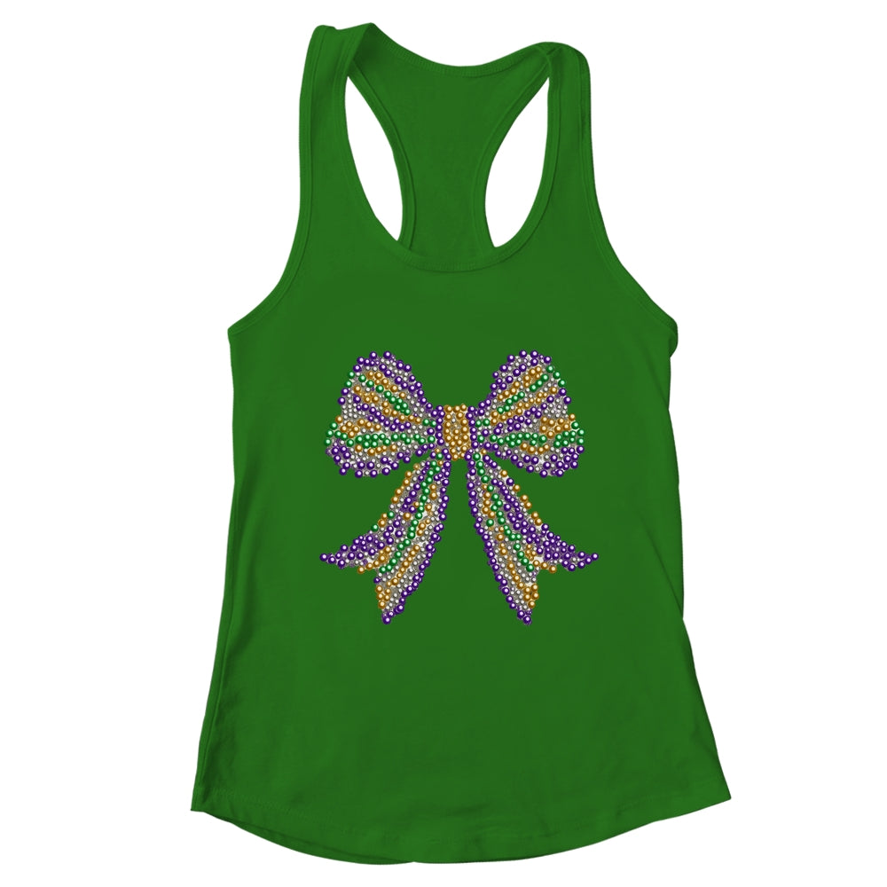 Coquette Bow Mardi Gras Festival Carnival Beads Girls Women Shirt & Tank Top | teecentury