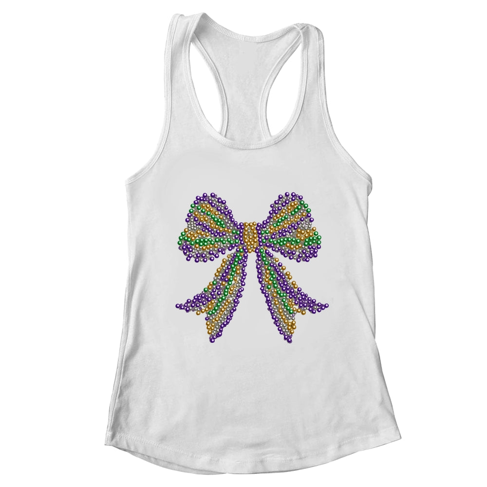 Coquette Bow Mardi Gras Festival Carnival Beads Girls Women Shirt & Tank Top | teecentury