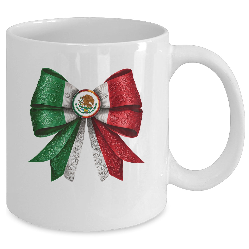 Coquette Bow Mexican Flag Mexico Design For Women Girls Mug | teecentury