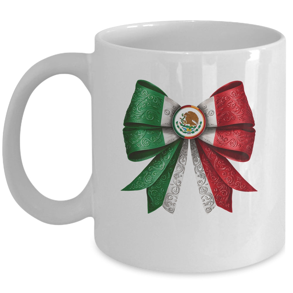 Coquette Bow Mexican Flag Mexico Design For Women Girls Mug | teecentury