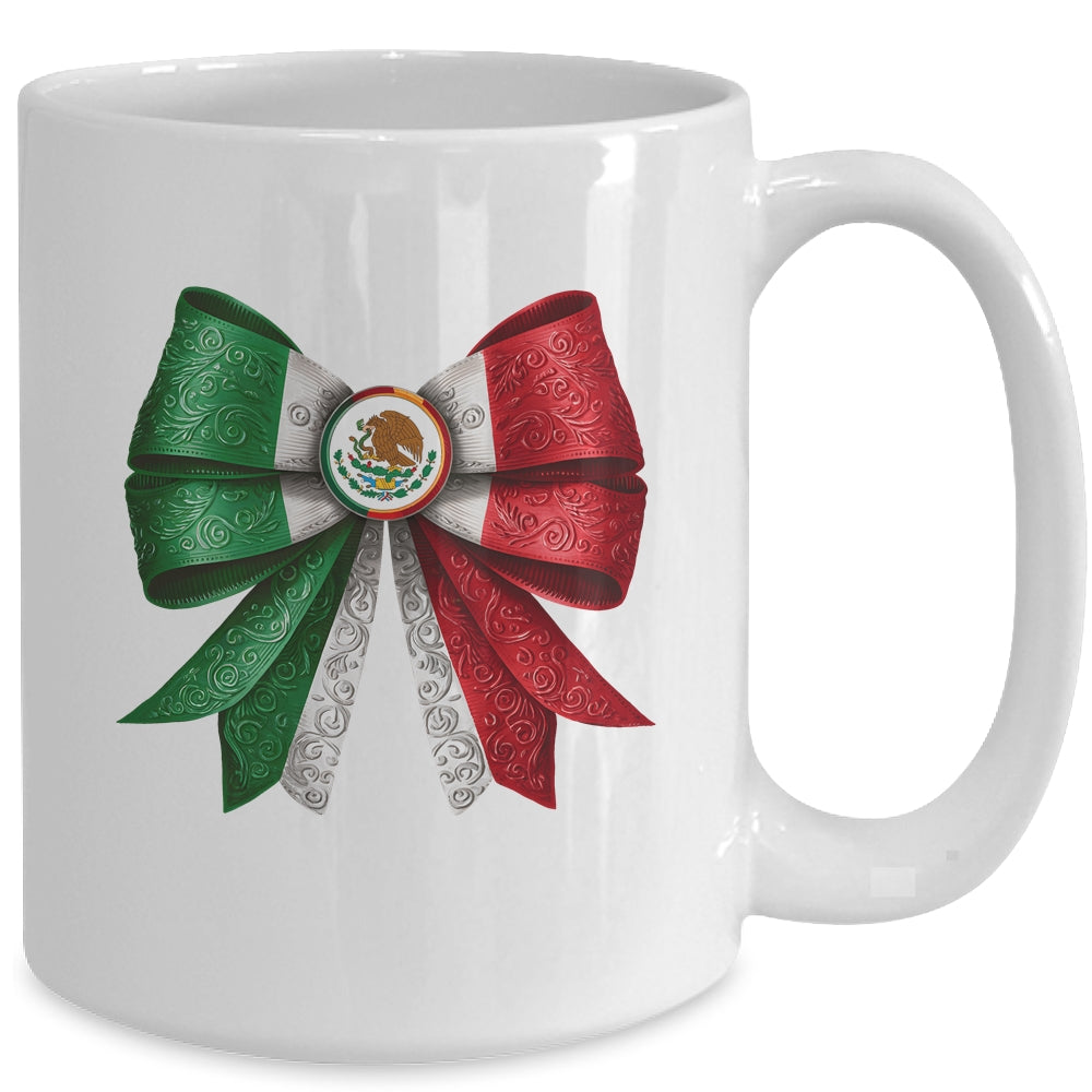 Coquette Bow Mexican Flag Mexico Design For Women Girls Mug | teecentury