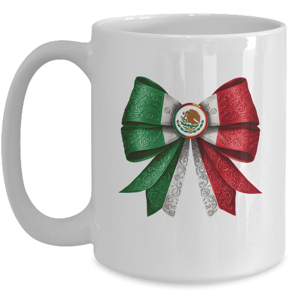 Coquette Bow Mexican Flag Mexico Design For Women Girls Mug | teecentury