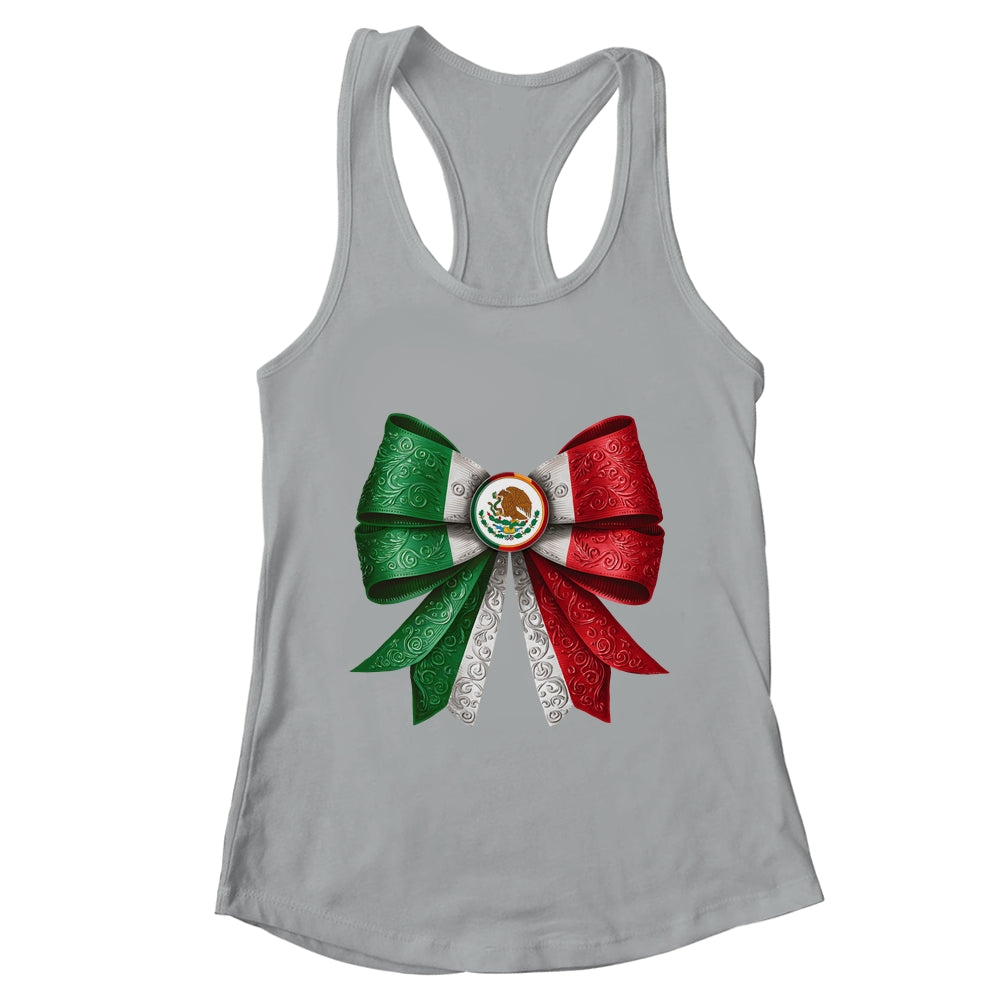 Coquette Bow Mexican Flag Mexico Design For Women Girls Shirt & Tank Top | teecentury