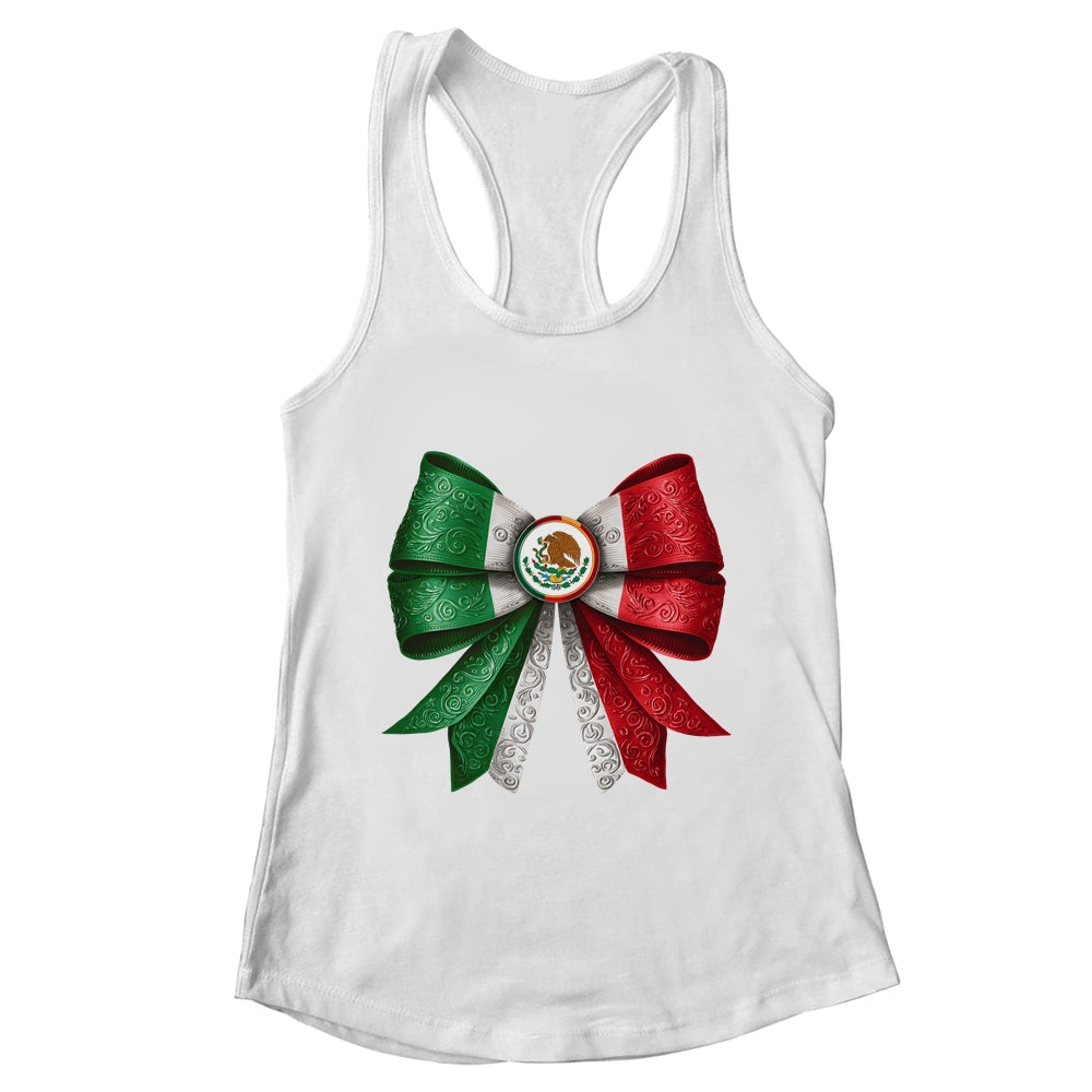 Coquette Bow Mexican Flag Mexico Design For Women Girls Shirt & Tank Top | teecentury