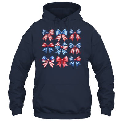 Coquette Bow Patriotic American Flag Retro July Of 4th Girls Shirt & Tank Top | teecentury