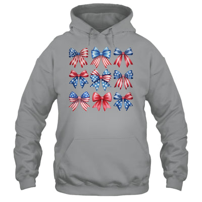 Coquette Bow Patriotic American Flag Retro July Of 4th Girls Shirt & Tank Top | teecentury