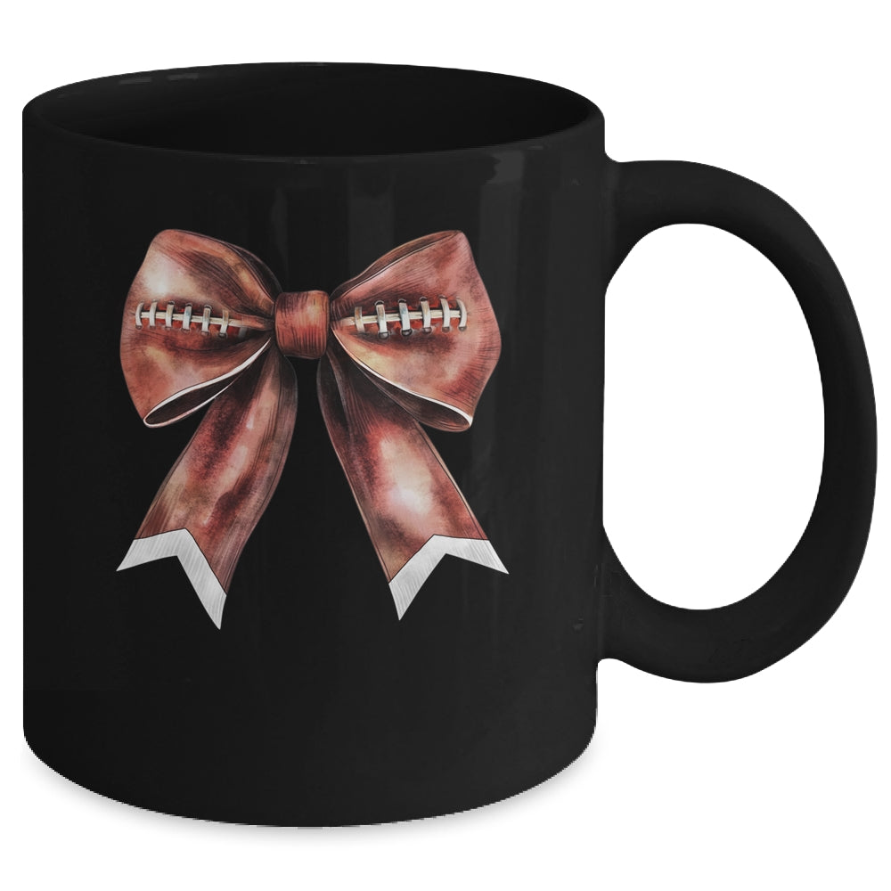 Coquette Bow Pumpkin American Football Thanksgiving Autumn Mug | teecentury