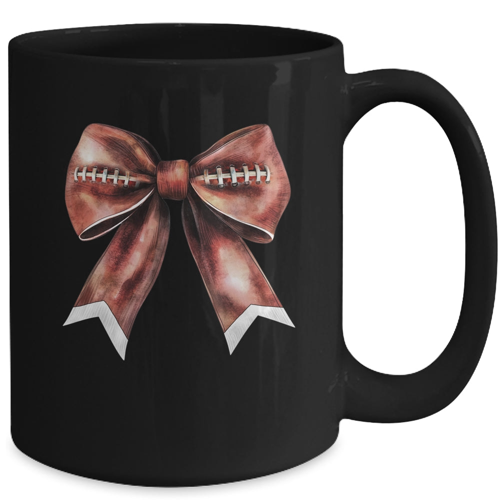Coquette Bow Pumpkin American Football Thanksgiving Autumn Mug | teecentury