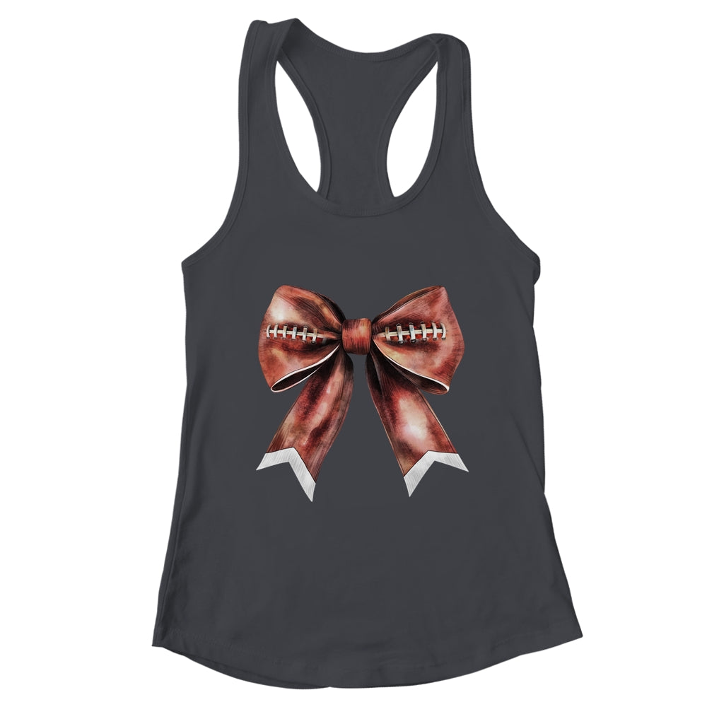 Coquette Bow Pumpkin American Football Thanksgiving Autumn Shirt & Tank Top | teecentury