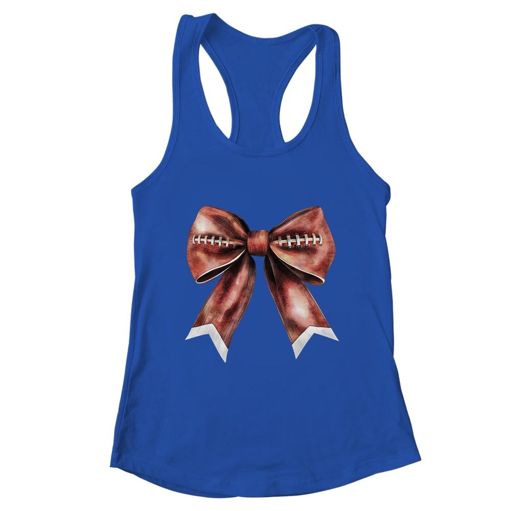 Coquette Bow Pumpkin American Football Thanksgiving Autumn Shirt & Tank Top | teecentury