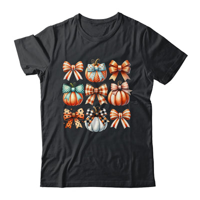Coquette Bow Pumpkin Season Thanksgiving Autumn Fall Leave Shirt & Sweatshirt | teecentury