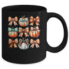 Coquette Bow Pumpkin Season Thanksgiving Autumn Fall Leave Mug | teecentury