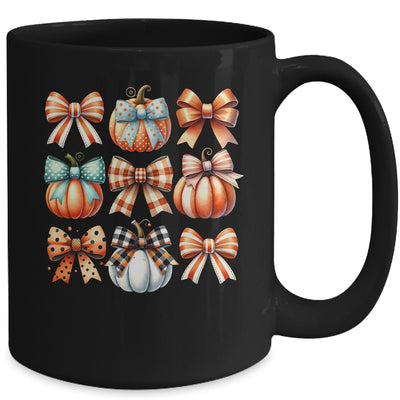 Coquette Bow Pumpkin Season Thanksgiving Autumn Fall Leave Mug | teecentury