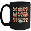 Coquette Bow Pumpkin Season Thanksgiving Autumn Fall Leave Mug | teecentury