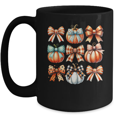 Coquette Bow Pumpkin Season Thanksgiving Autumn Fall Leave Mug | teecentury