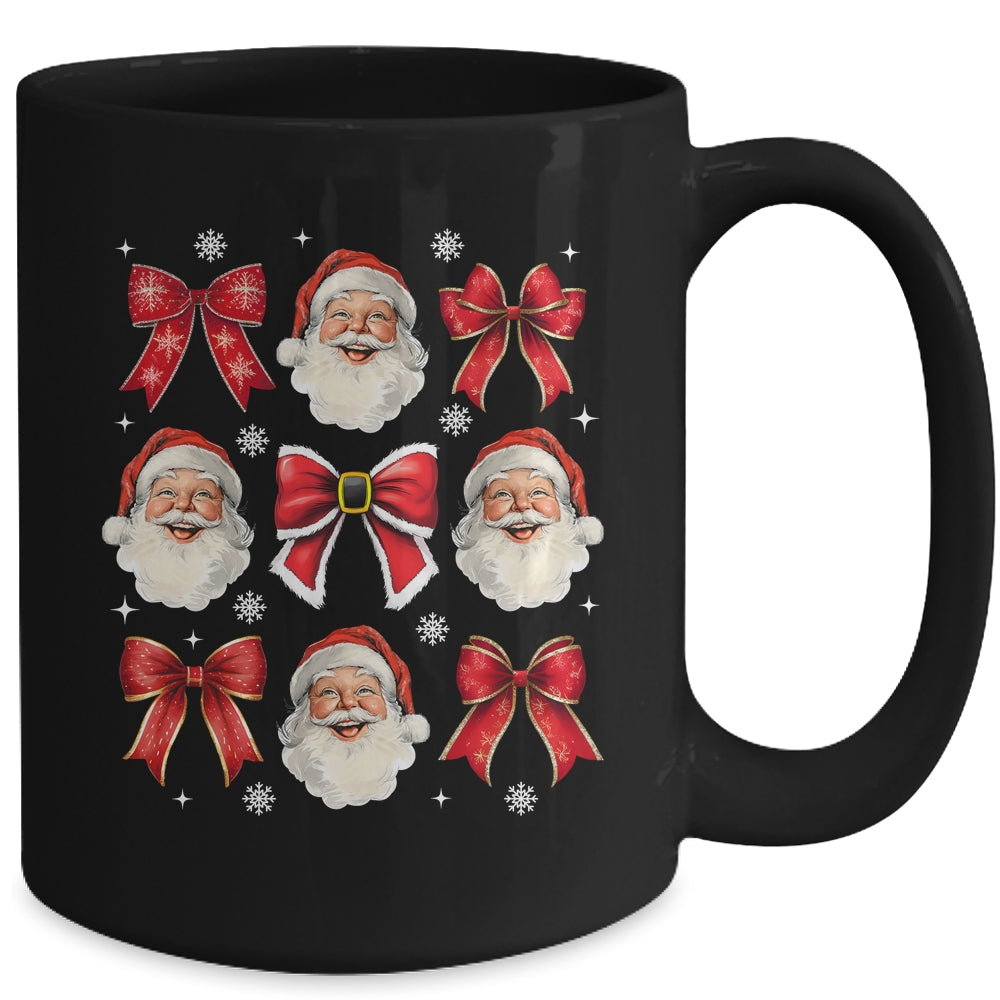 Coquette Bow Santa Claus Merry Christmas Women Girls Xmas Mug | teecentury