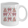 Coquette Bow Tree Cake Candy Cane Merry Christmas Girls Kids Mug | teecentury