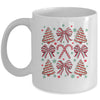 Coquette Bow Tree Cake Candy Cane Merry Christmas Girls Kids Mug | teecentury