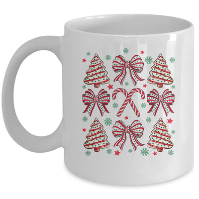 Coquette Bow Tree Cake Candy Cane Merry Christmas Girls Kids Mug | teecentury